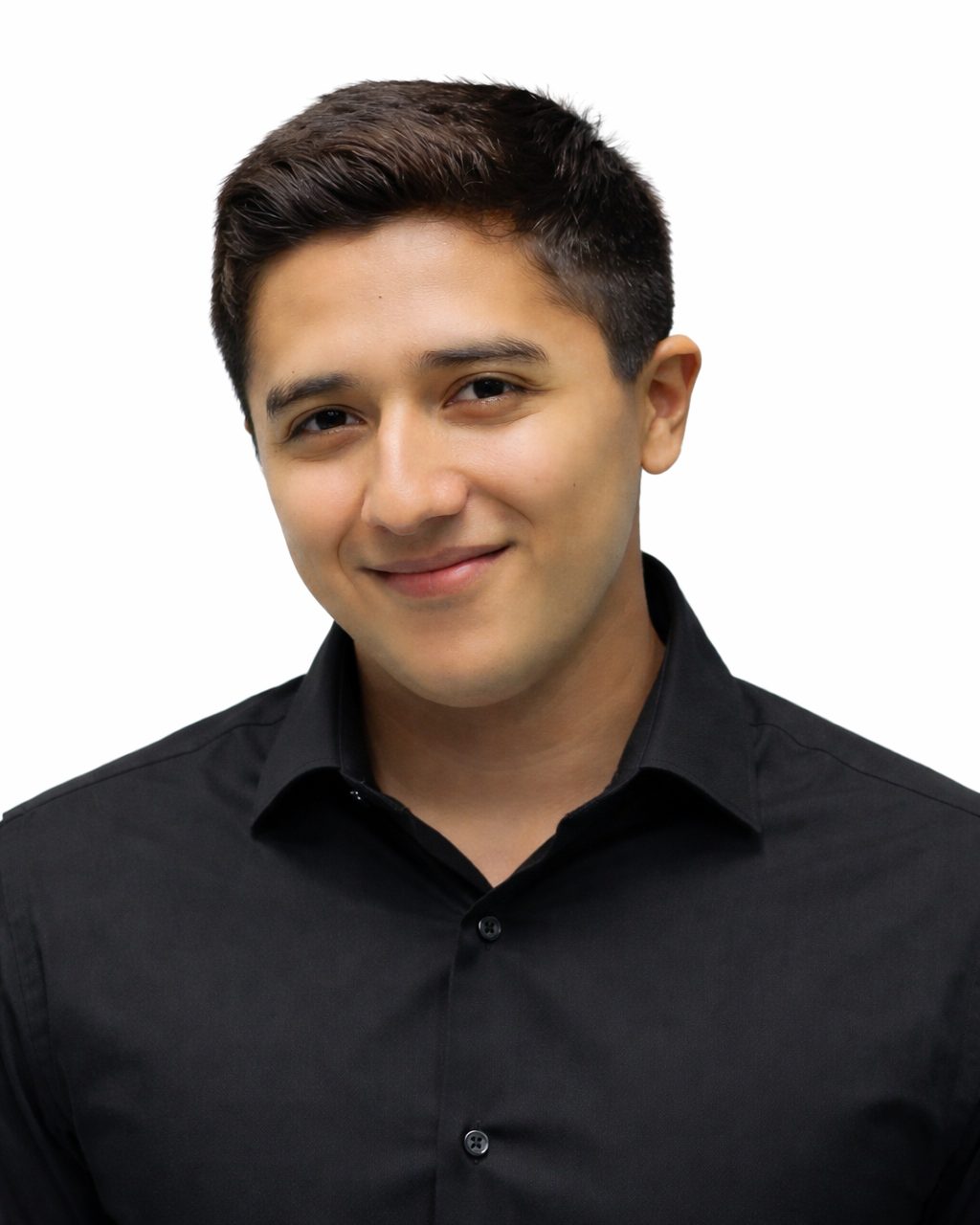 Friendly portrait on a white backdrop